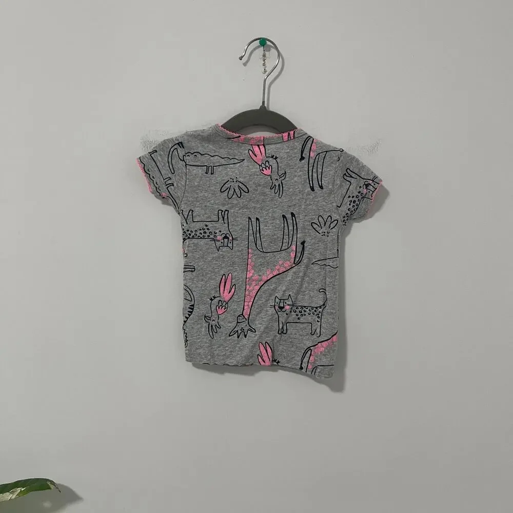 Carter's Baby Girl Zoo Animal Print Two Piece Short Set Size 2T